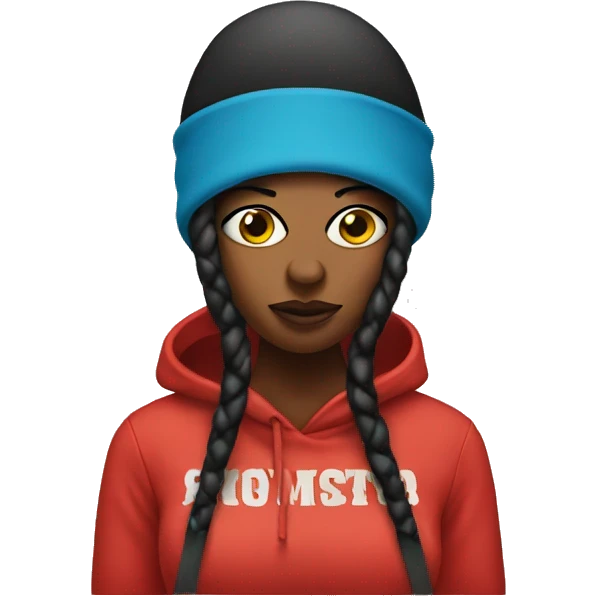 Female rapper with a ski mask emoji