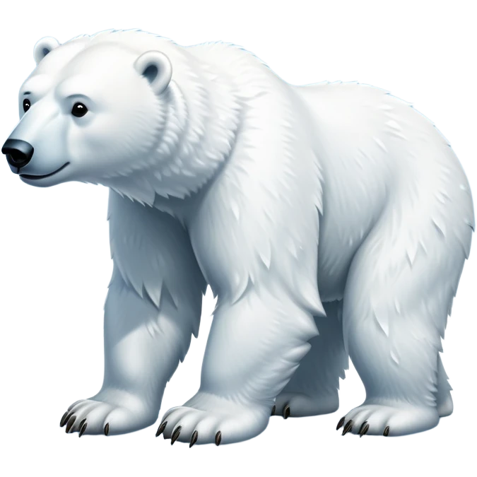 cinematic-polar-bear-realistic-full-body-standing-emoji,-massive-snowy-white-frame-lumbering-across-the-icy-tundra,-powerful-paws-pressing-into-the-frozen-ground,-head-tilted-dramatically,-thick-fur-dusted-with-ice-crystals,-simplified-yet-realistic-focused-features,-highly-detailed,-glowing-with-an-almost-sarcastic-glow

 emoji
