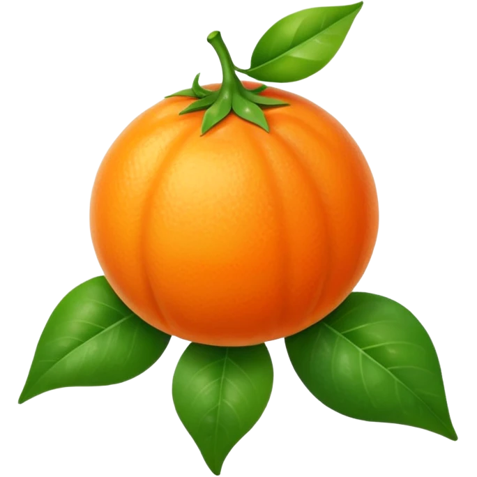 Flat Orange: with one leaf emoji