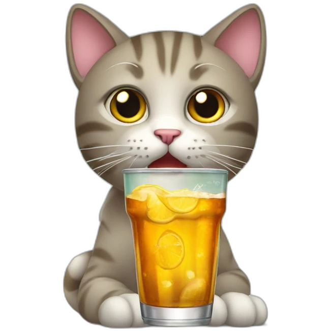 cat drink soda emoji