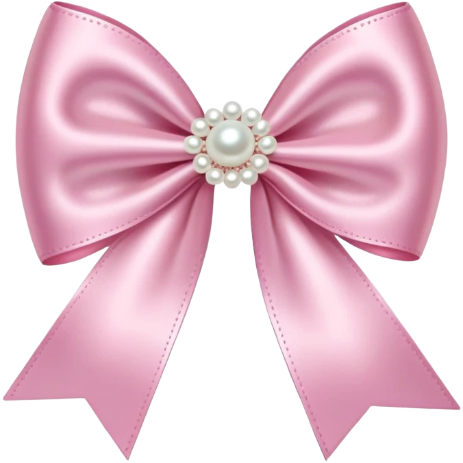 Light Pink bow with pearls  emoji