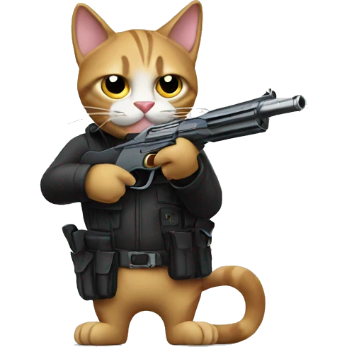 Cat with a gun emoji