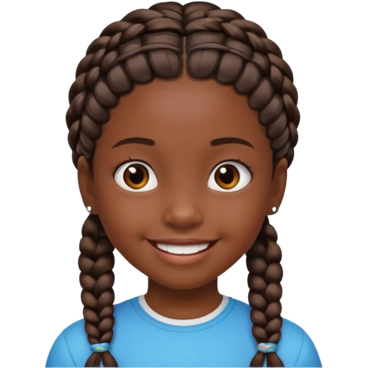 black girl kid with braided emoji