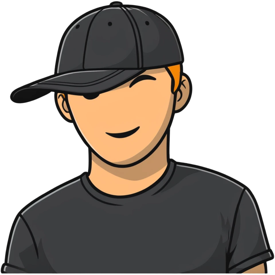 Guy with backwards trucker hat emoji