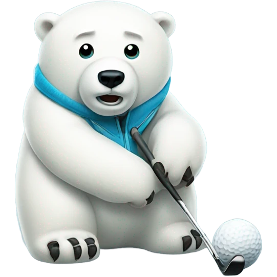 golfing polar bear emoji