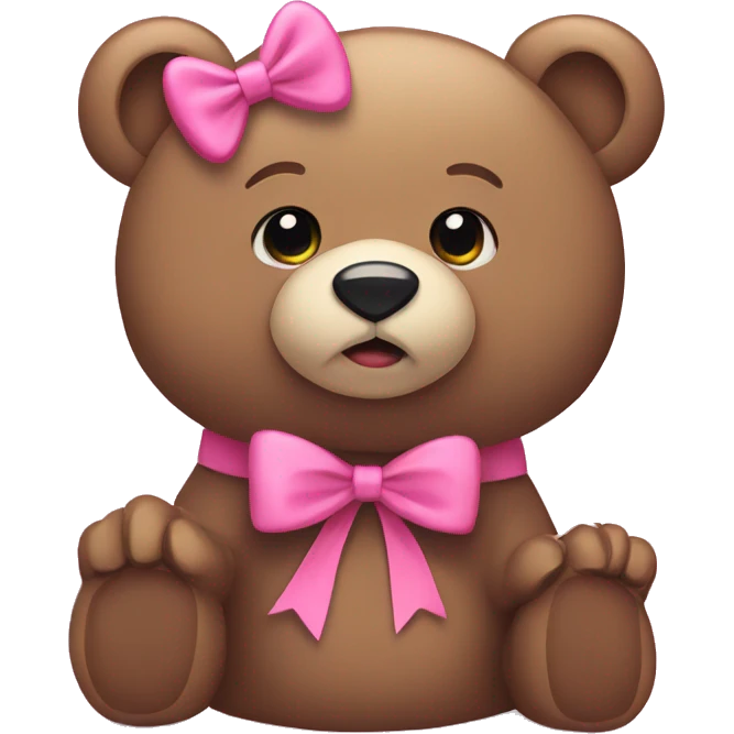 bear with pink bow  emoji