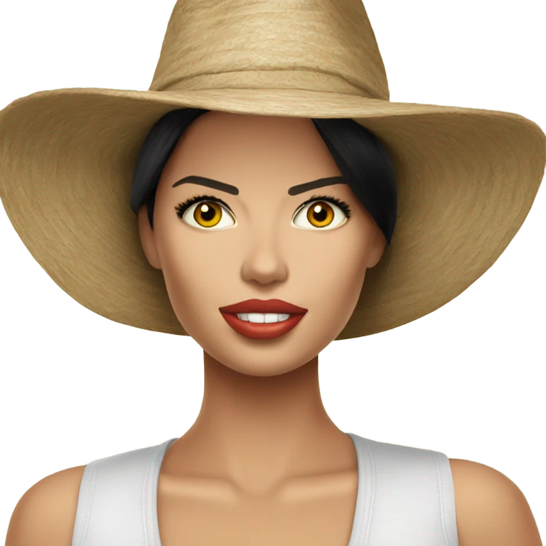 Adriana Lima with cute hat emoji