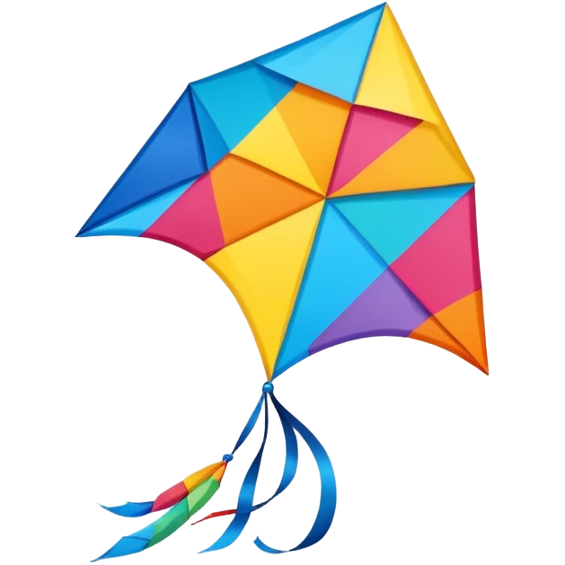 single kite flying in the sky emoji