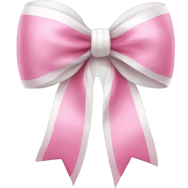 Pink bow with white ribbon  emoji