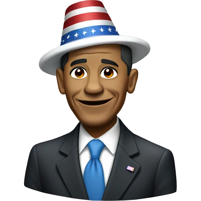 barrack obama with party hat emoji
