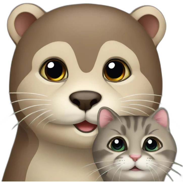 Loutre avec chat emoji