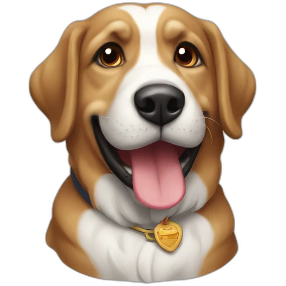 Perro pastor alemán, expresión feliz emoji
