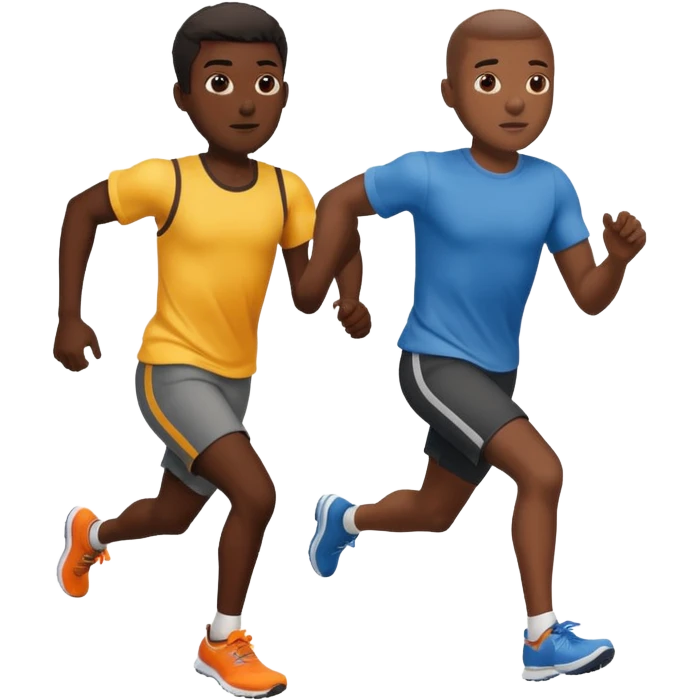 black man chasing a kid emoji