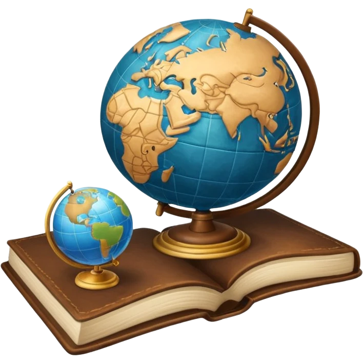 open atlas with a globe above emoji