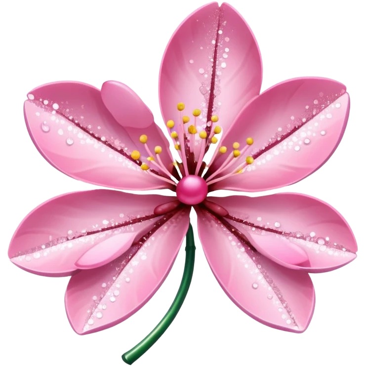 Stylized pink glitter cherry blossom flower (sakura) emoji