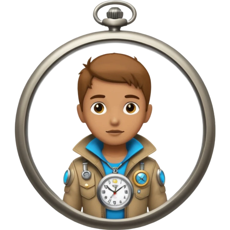 future Explorer with futuristic pocket watch emoji