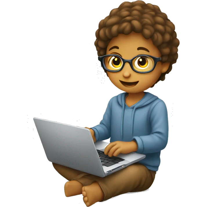 child using a lapto emoji