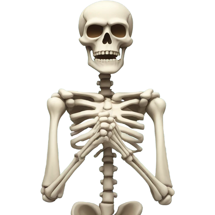 Skeleton with huge biceps emoji