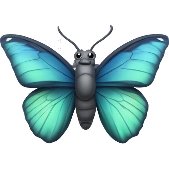 a butterfly with bull head emoji