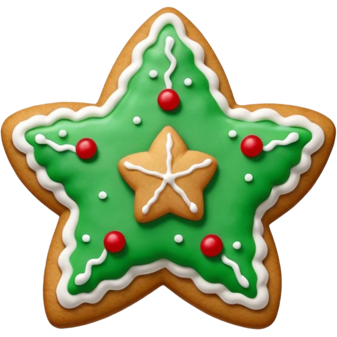 christmas ginger star cookie emoji