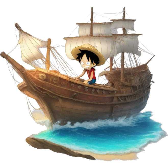 Monkey D. Luffy with ship emoji