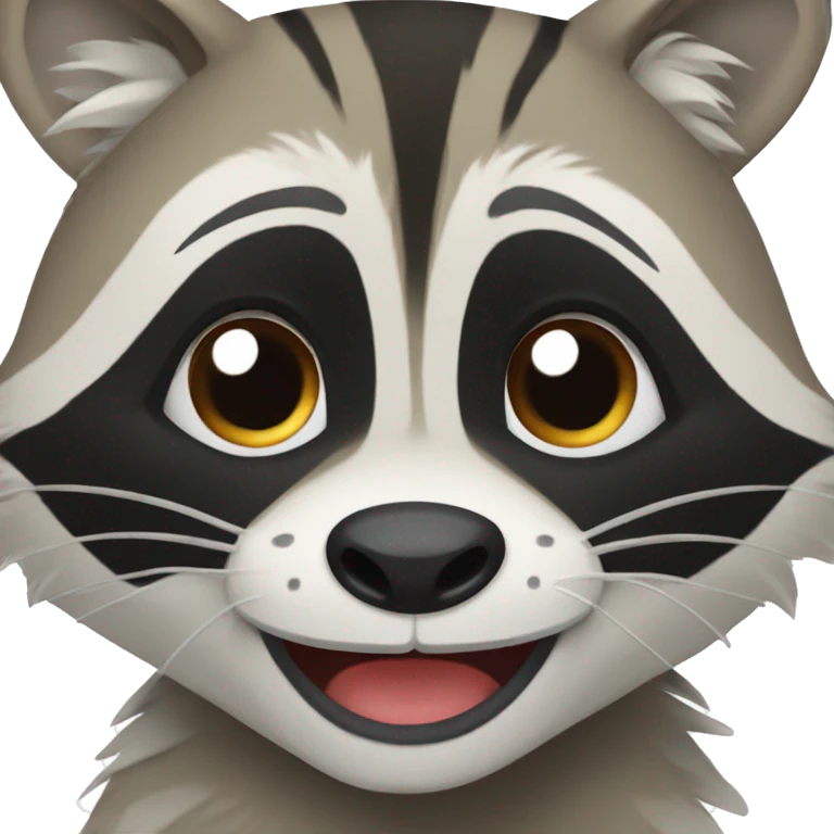 Raccoon cry-laughing emoji