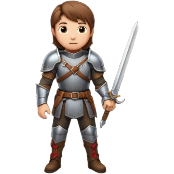 a medieval adventurer with a dungeons behind it emoji