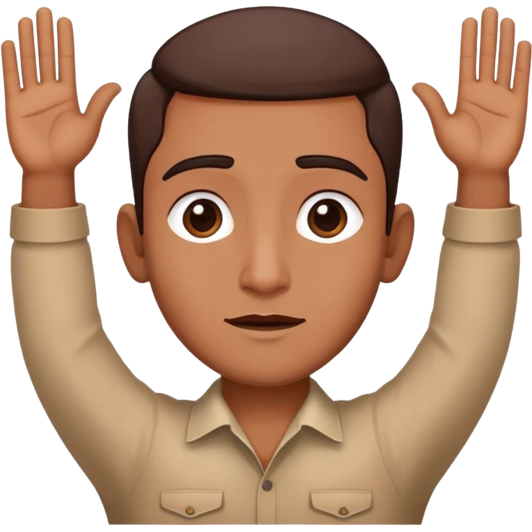 Indian person with hands up in surrender emoji