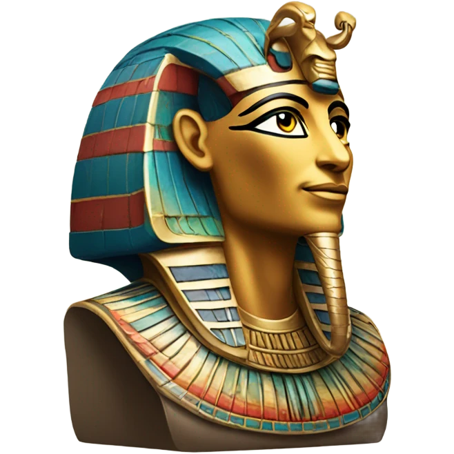 colourful statue of egypt god with cobra
face emoji