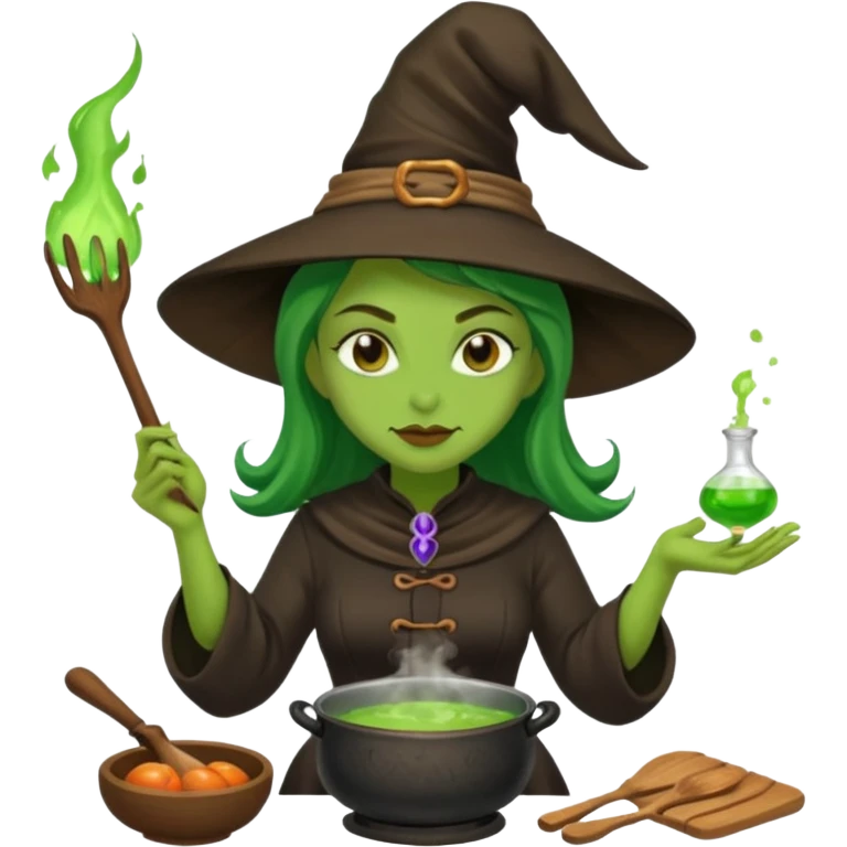 green witch cooking potion emoji