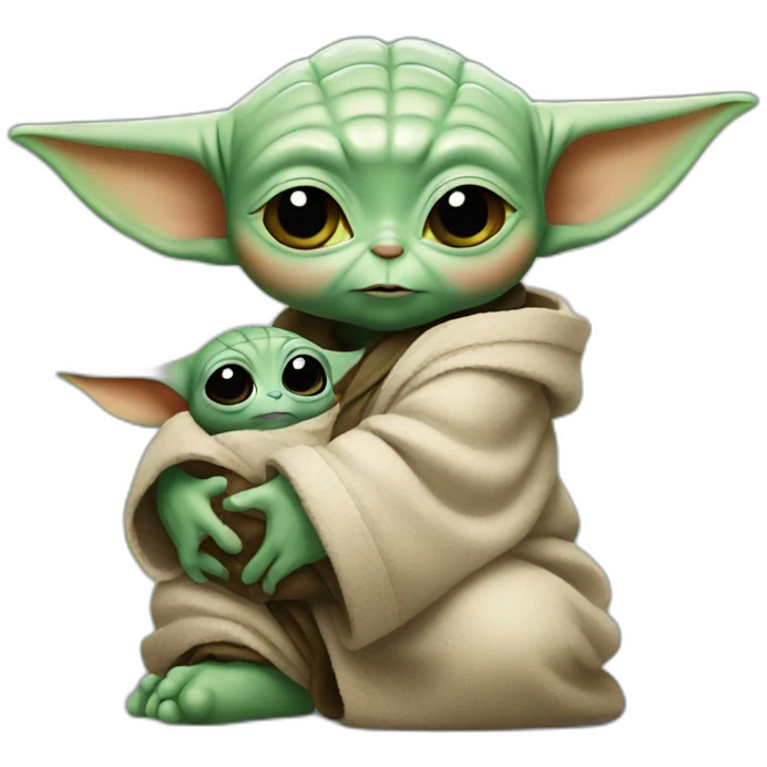 Baby yoda with mickey emoji