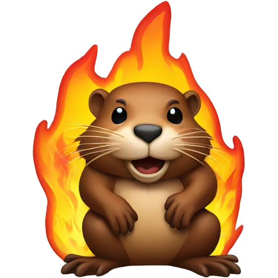 Beaver on fire  emoji