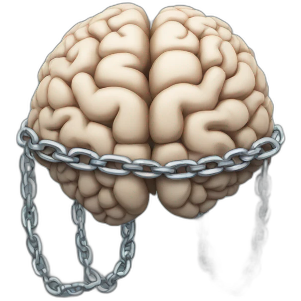 brain wrapped in thick chains emoji