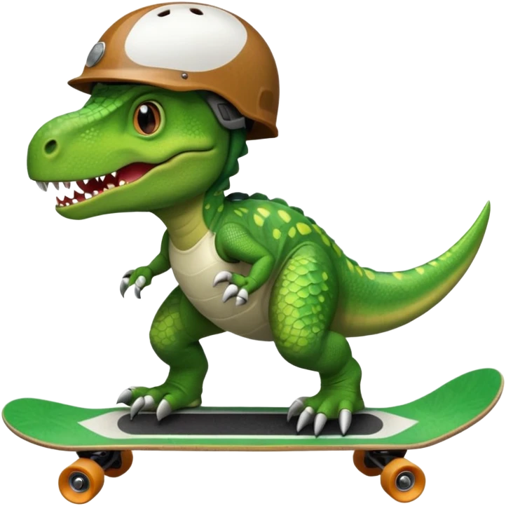 Dinosaur on a skateboard emoji