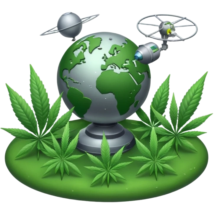 Satellite + marijuana emoji