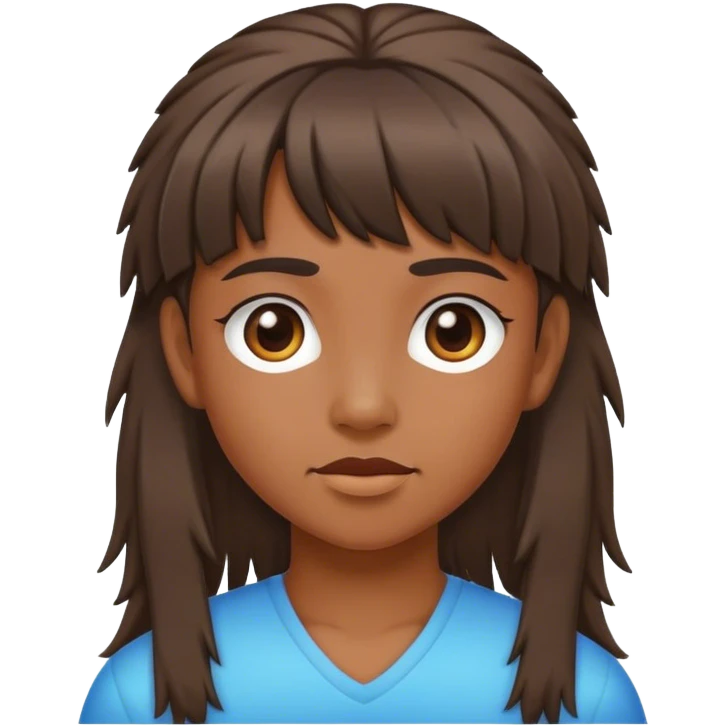 girl with mullet hair brown  emoji