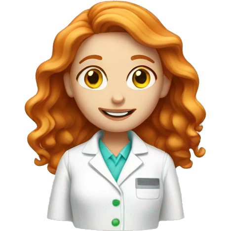 Ginger hair chemist girl emoji