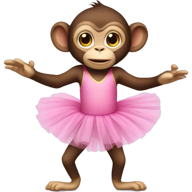 Monkey wearing pink tutu emoji