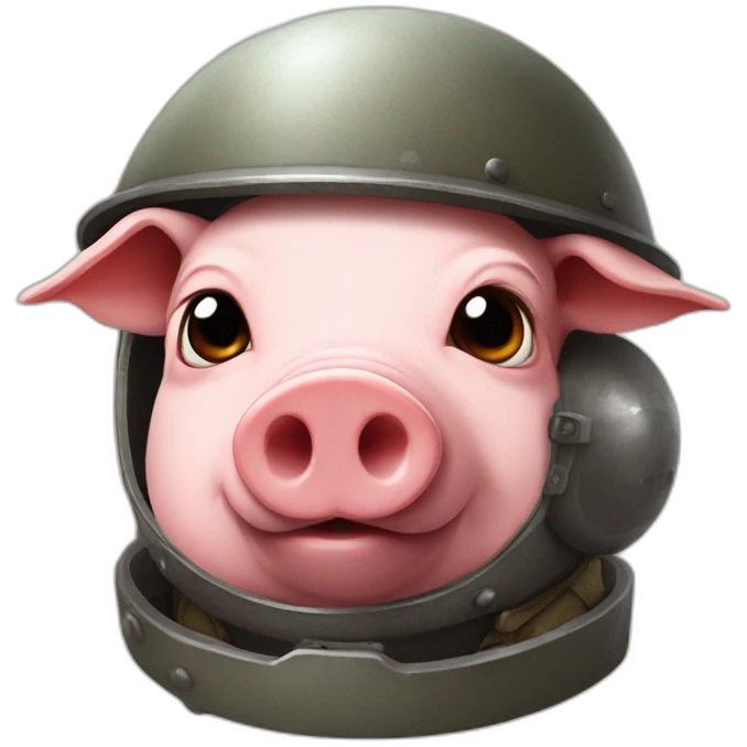 Pig with war helmet with letter Z on it  emoji