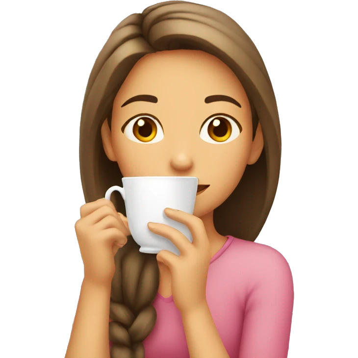Girl sipping tea emoji