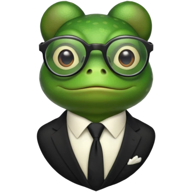 frog with tie and glasses emoji
