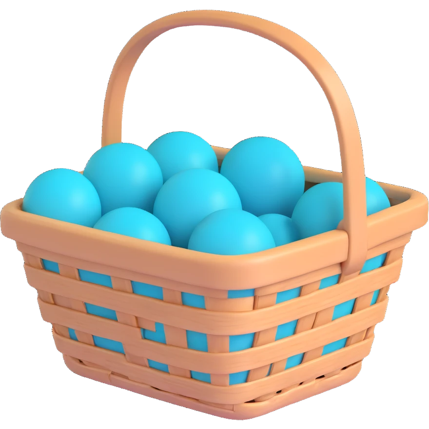 A turquoise basket emoji