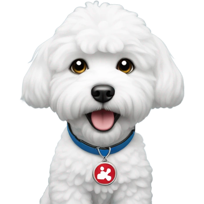 Bichon with a service dog for for medical alert badge  emoji