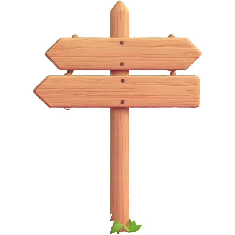 wooden signpost in forest emoji
