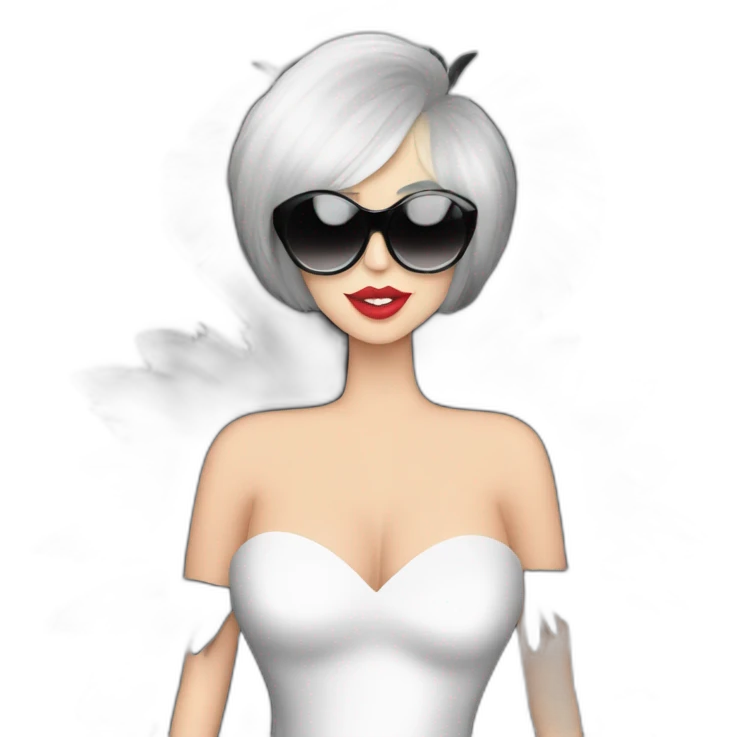 Lady gaga en spectacle de jazz avec une robe pleine de plume noir  emoji