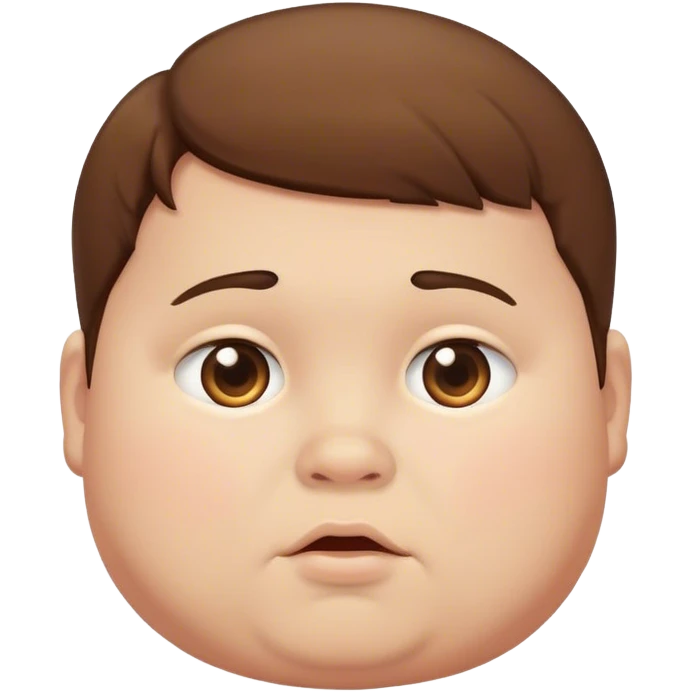 Fat boy, brown hair emoji