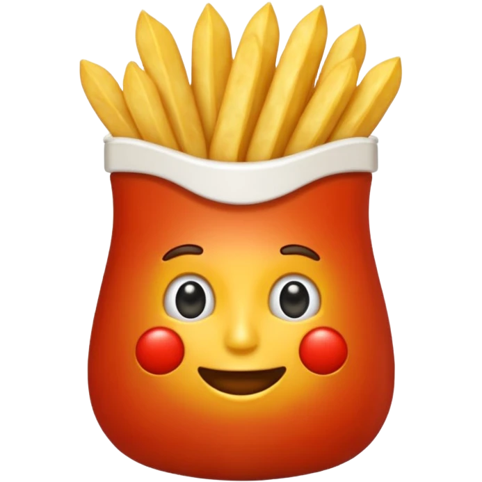 Generar papas fritas sueltas con un botecito de catsup a su lado emoji