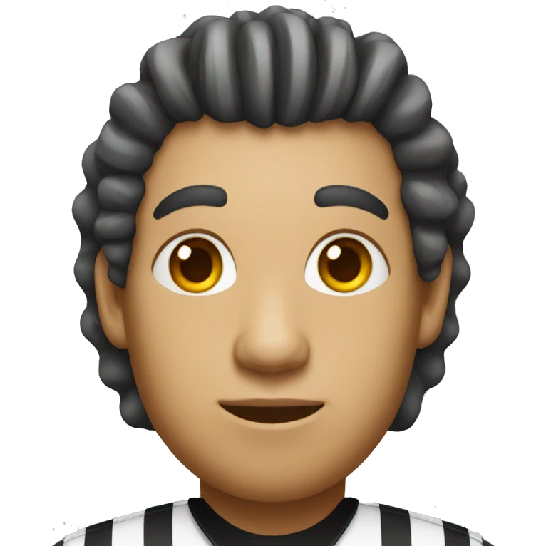 male basketball referee with curly hair and white skin emoji