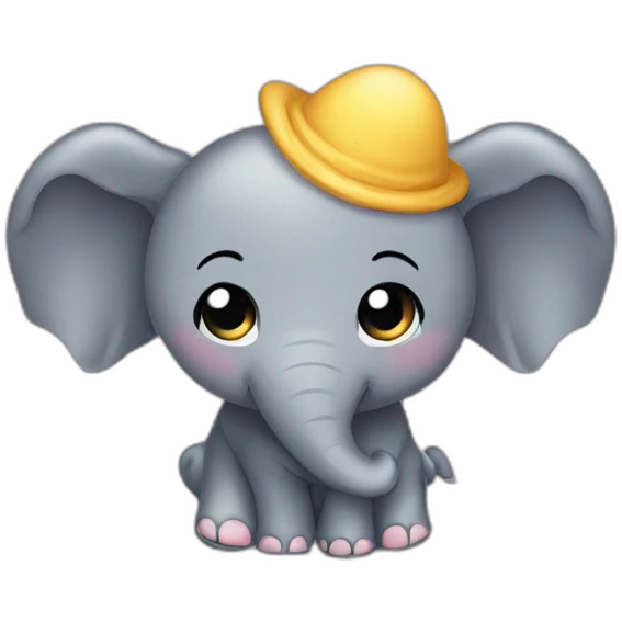 Elefant chibi panties on head emoji