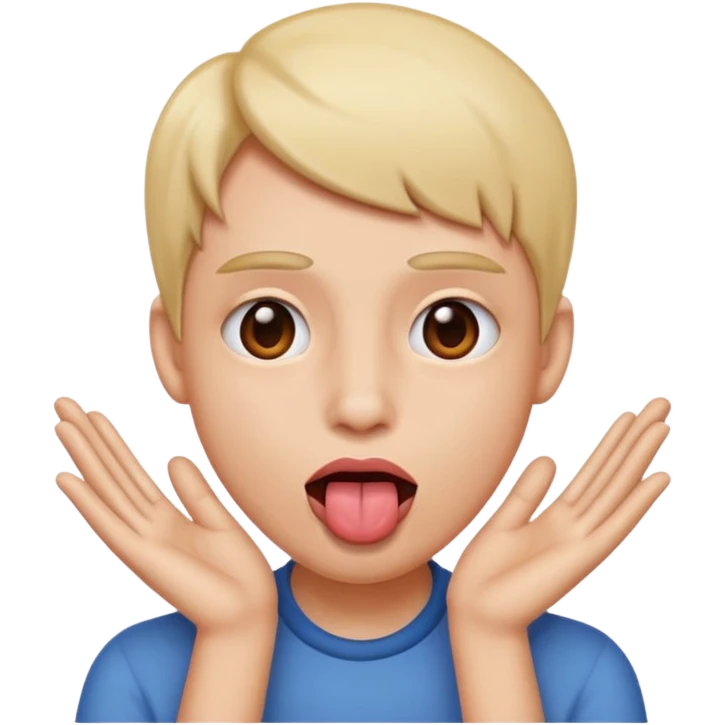 tongue out hands on the side of face emoji